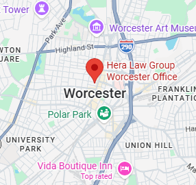 Map of Hera Law Group's Worcester office location